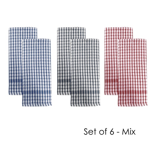 J.Elliot Home Set of 6 Elly Terry Tea Towels Mix - Main Image