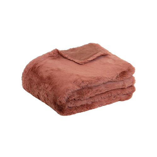 J.Elliot Home Arlo Faux Fur Throw Clay Pink - Main Image