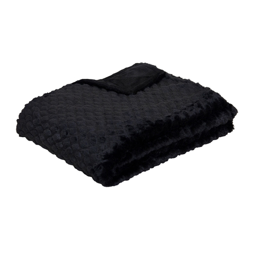 J.Elliot Home Azariah Plush Throw Black - Main Image