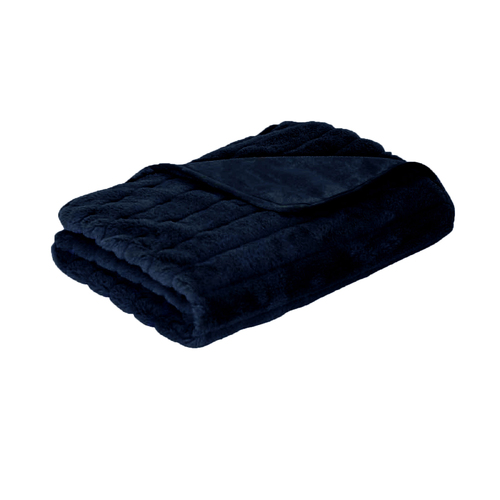 J.Elliot Home Baw Baw Plush Throw Indigo - Main Image