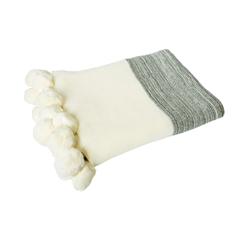 J.Elliot Home Calgary 100% Cotton Throw Rug Charcoal - Main Image