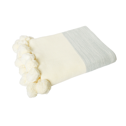 J.Elliot Home Calgary 100% Cotton Throw Rug Grey - Main Image