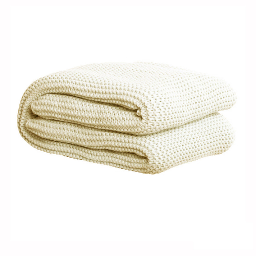 IDC Homewares Chunky Knit Throw 125 x 150 cm Ivory - Main Image