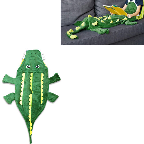 Mermaid Tail Crocodile Green Soft Blanket Throw - Main Image