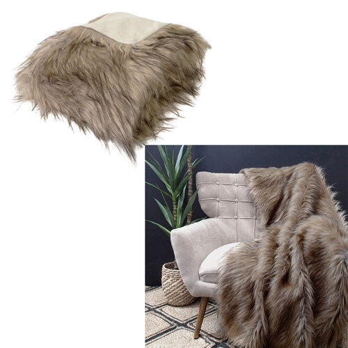 J Elliot Home Elk Luxury Faux Fur Throw 130 x 160cm - Main Image