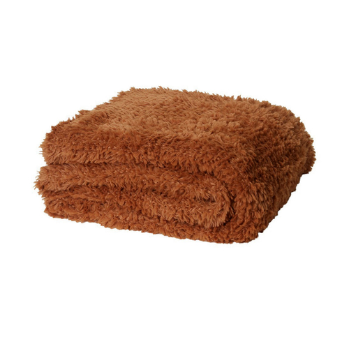 J.Elliot Home Eve Fur Knitted Throw Amber - Main Image