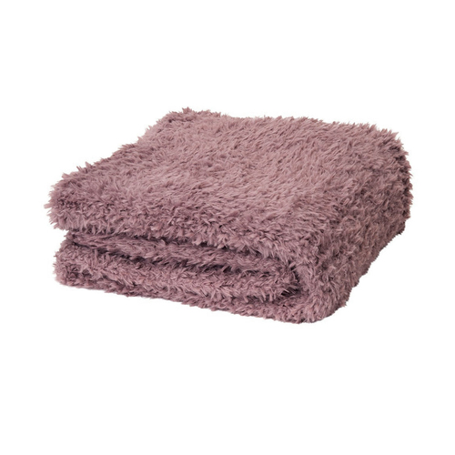 J.Elliot Home Eve Fur Knitted Throw Dusty Mauve - Main Image