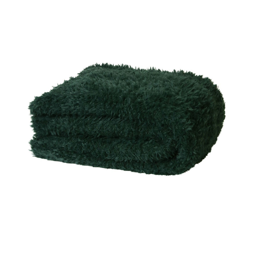 J.Elliot Home Eve Fur Knitted Throw Eden Green - Main Image