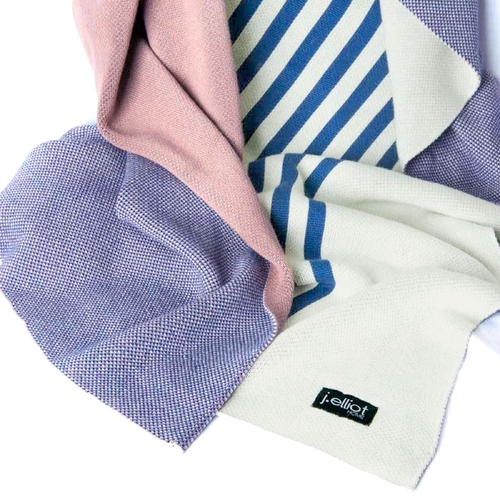 J.Elliot Home Gemma 100% Cotton Throw Rug Santorini Blue/ Dusty Pink Home - Main Image