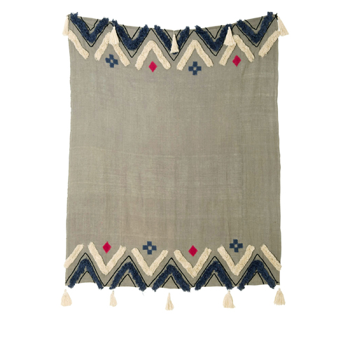 J.Elliot Home Merryn Cotton Throw Grey Multi - Main Image