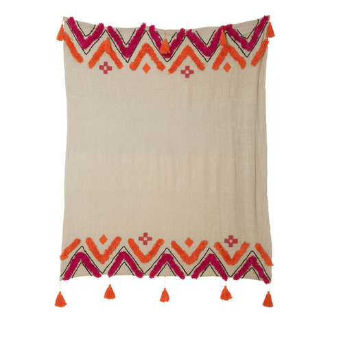 J.Elliot Home Merryn Cotton Throw Orange Multi - Main Image