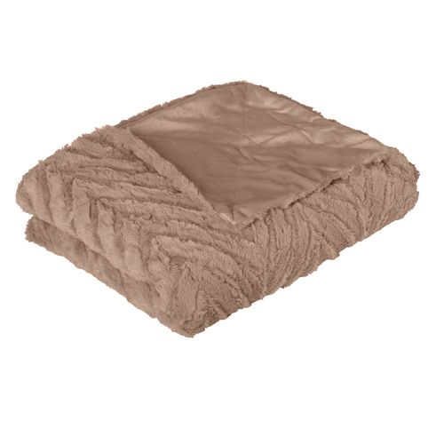 Ottawa Plush Faux Fur Throw Rug Champagne - Main Image