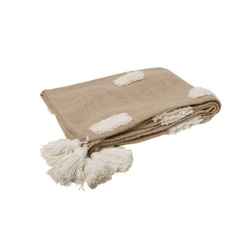 J Elliot Home Quinn 100% Cotton Textured Throw 130 x 160 cm Sandstone & Ivory - Main Image