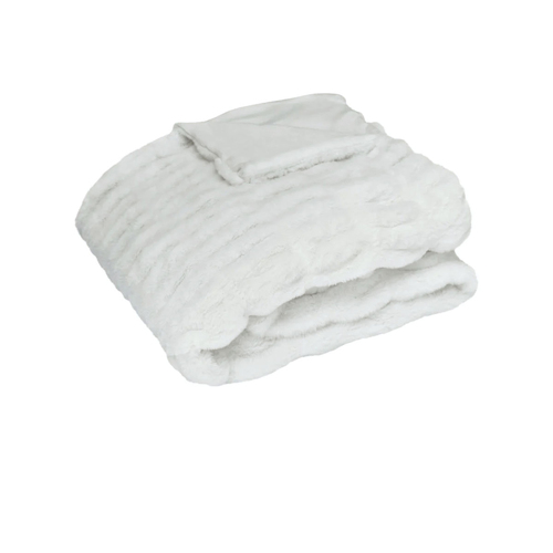 J Elliot Home Skyler Ivory Faux Fur Throw Rug 130 x 160cm - Main Image