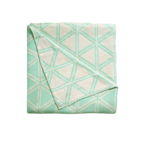 Wellington 100% Cotton Knitted Throw Rug Glacier - Main Image