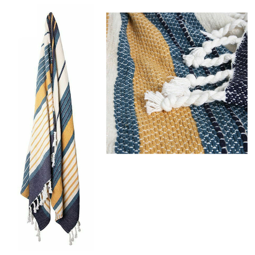 J.Elliot Home Zella Cotton Throw Rug Blue Multi - Main Image