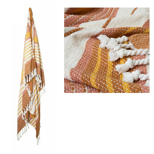 J.Elliot Home Zella Cotton Throw Rug Pink Multi - Main Image