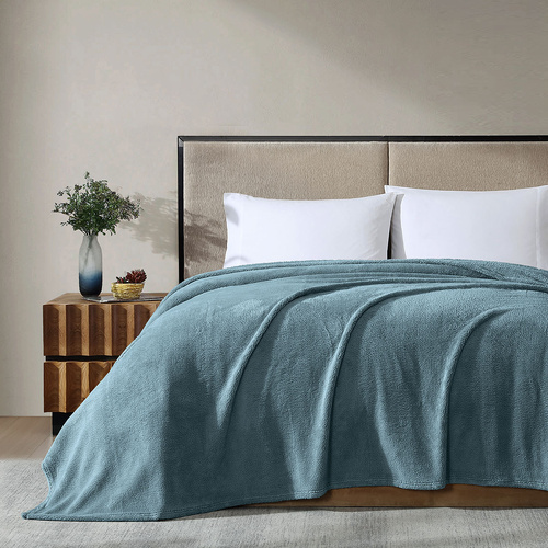 Ardor Teddy Sea Mist Ultra Soft Cozy Fleece Blanket Queen - Main Image