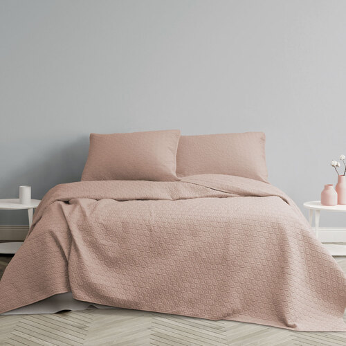 Ardor Chloe Powder Pink 3 Pcs Quilted Coverlet Set Queen/King - Main Image