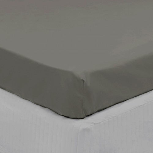 Algodon 300TC Cotton Fitted Sheet Long Single Size Charcoal - Main Image