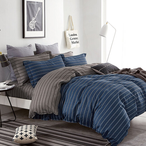 Ardor 250TC Oliver Stripes Cotton Sateen Quilt Cover Set King - Main Image