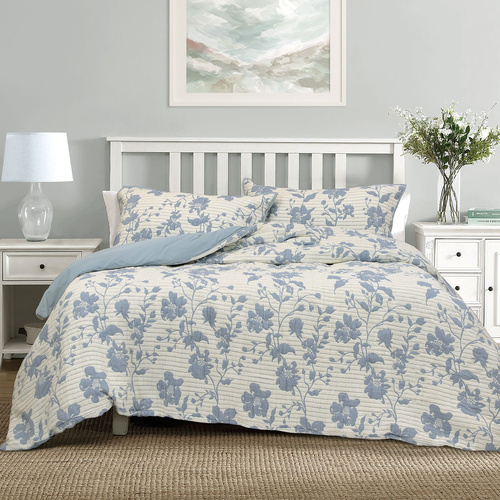 Algodon Abigail Multi Lightly Quilted Cotton Jacquard Quilt Cover Set King - Main Image