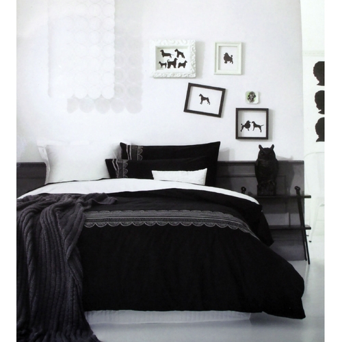 Ardor Evie Black Quilt Cover Set KING - Main Image