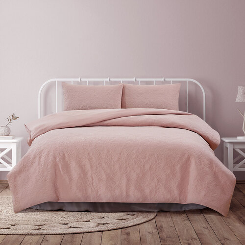 Ardor Lottie Blush Pinsonic Embossed Quilt Cover Set Queen - Main Image