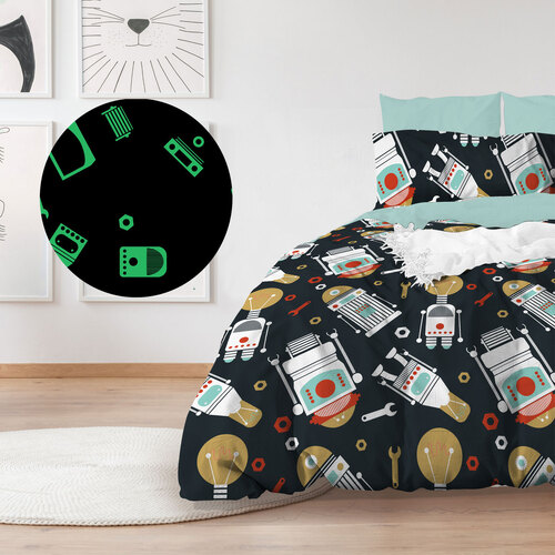 Robo Glow in Dark Quilt Cover Set Single - Main Image
