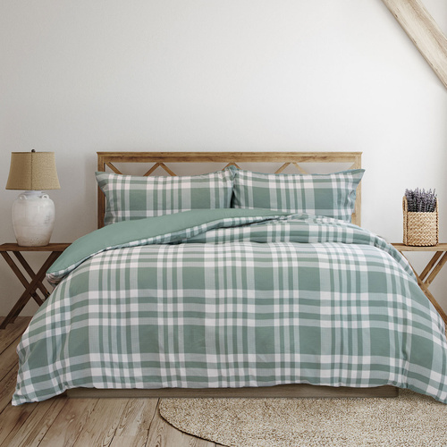 Ardor Ronan Grey Plaid Jacquard Quilt Cover Set King - Main Image