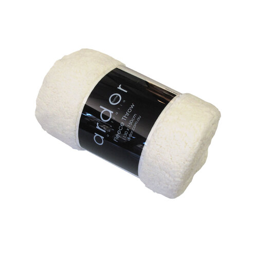 Ardor Lupinia Ivory Sherpa Fleece Throw Rug 130 x 150cm - Main Image