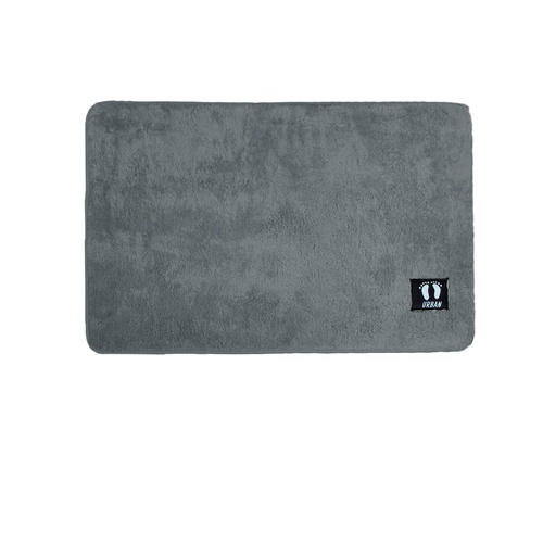 Asha Anti Slip Polyester Bath Mat 50 x 80 cm Grey - Main Image