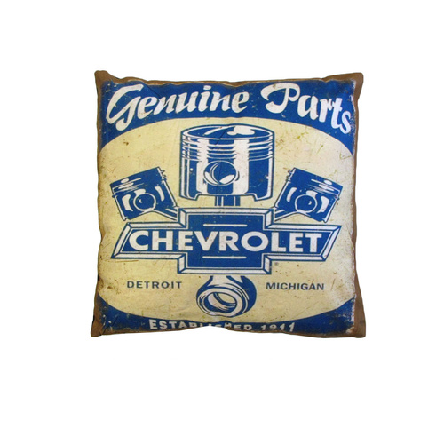 Australian Mancave Retro Cushion Chevrolet Genuine Parts 40 x 40 cm - Main Image