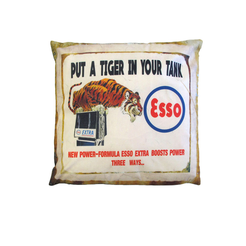 Australian Mancave Retro Cushion ESSO Crouching Tiger 40 x 40 cm - Main Image