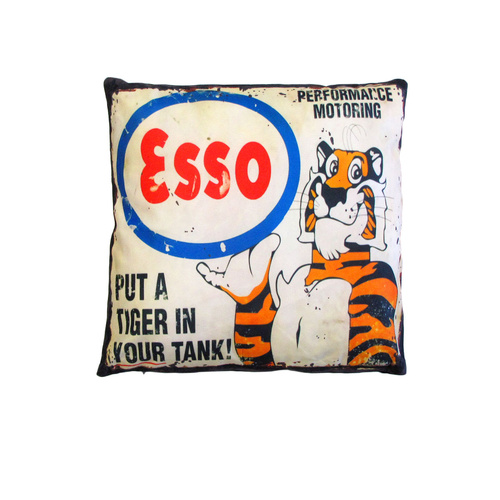 Australian Mancave Retro Cushion ESSO Upright Tiger 40 x 40 cm - Main Image