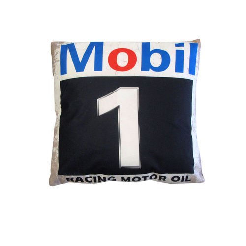Australian Mancave Retro Cushion Mobil Racing Motor Oil 40 x 40 cm - Main Image
