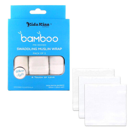 Pack of 3 Swaddling Muslin Wrap 120x120cm each - Main Image