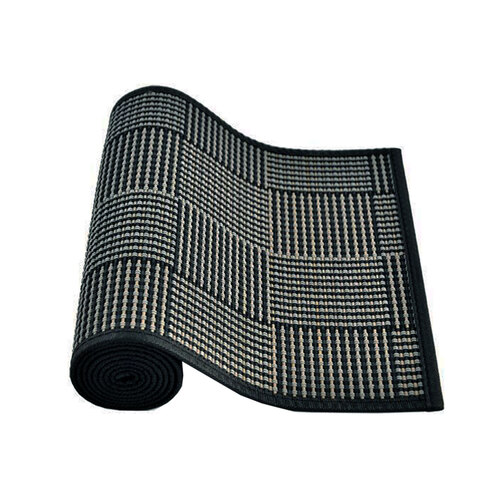 Louis Bamboo Table Runner Black Grey 140 x 33cm - Main Image