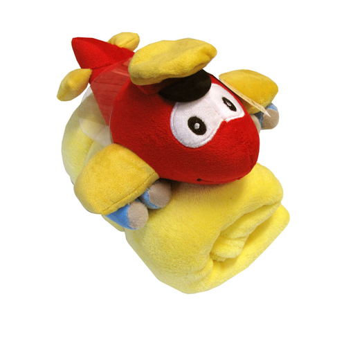 Baby Red Blanket with Toy Aeroplane - Main Image