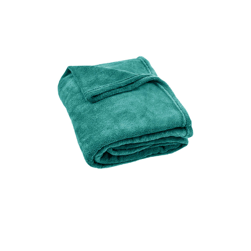 240GSM Urban Ultra Soft Coral Fleece Throw Rug 120 x 150cm Emerald Green - Main Image