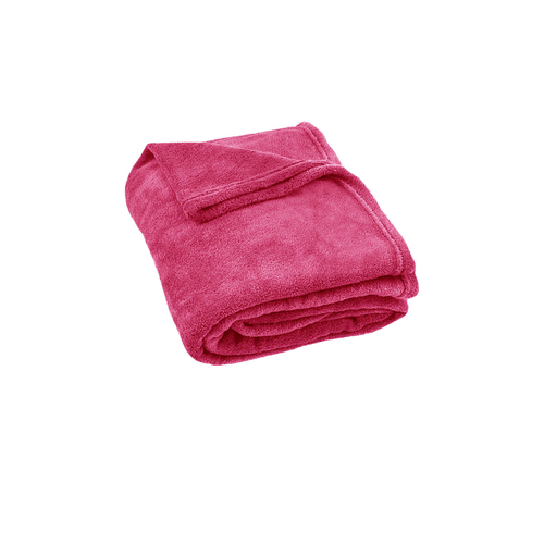 240GSM Urban Ultra Soft Coral Fleece Throw Rug 120 x 150cm Hot Pink - Main Image