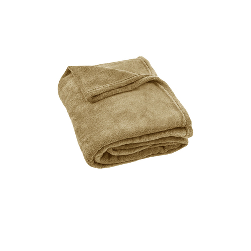 240GSM Urban Ultra Soft Coral Fleece Throw Rug 120 x 150cm Latte - Main Image