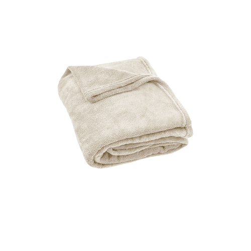 240GSM Urban Ultra Soft Coral Fleece Throw Rug 120 x 150cm Oatmeal - Main Image