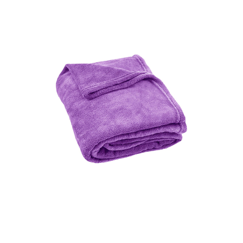 240GSM Urban Ultra Soft Coral Fleece Throw Rug 120 x 150cm Purple - Main Image