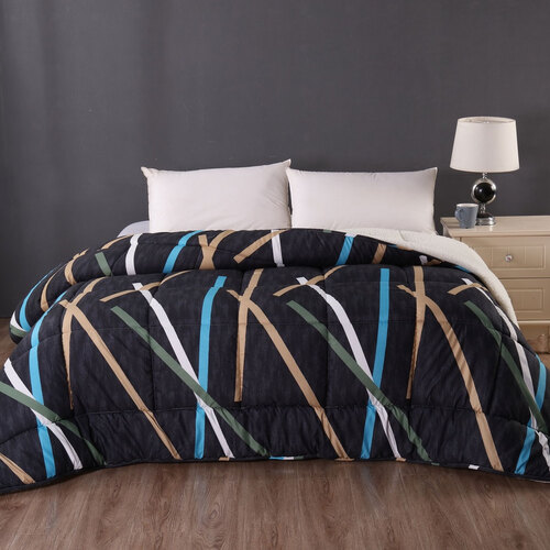 Ramesses Line 1 Pc Printed Sherpa Comforter Queen - Main Image