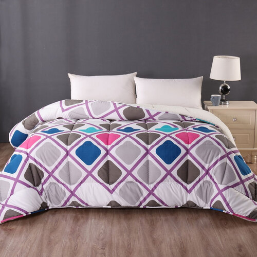 Ramesses Square 1 Pc Printed Sherpa Comforter Queen - Main Image