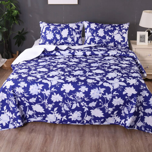 Ramesses Spring Blue 3 Pcs Bamboo Blend Ultrosonic Reversible Comforter Set King - Main Image