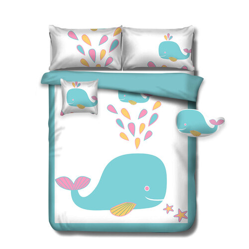 Ramesses Baby Blue Whale Kids Advventure 4 Pcs Comforter Set Single - Main Image
