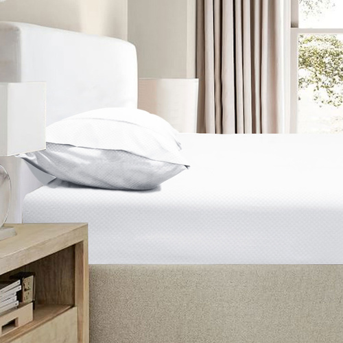 Ramesses 2000TC Bamboo Embossed Fitted Sheet Combo Set White King - Main Image
