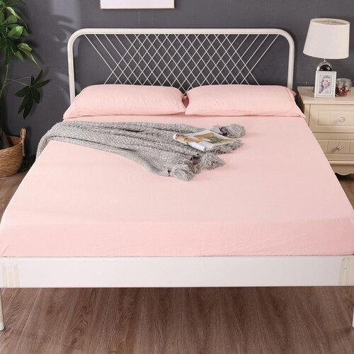 Ramesses 1000TC Linen Bamboo Fitted Sheet Combo Set Dusty Pink Queen - Main Image